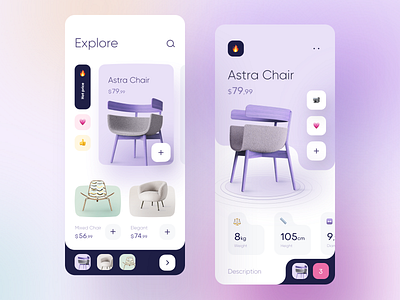 Furniture Store App design adobe photoshop app branding button chair clean design ecommerce fashion furniture icons price product page sketch store ui ux