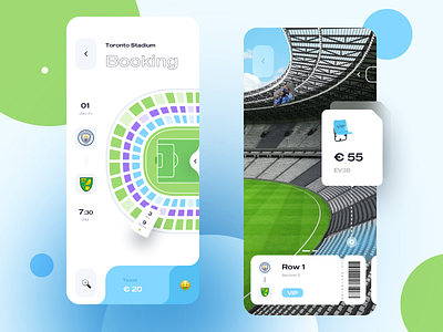Took Football Tickets | App Design adobe photoshop app booking design football icons illustration sketch stadium ticket typography ui ux vector