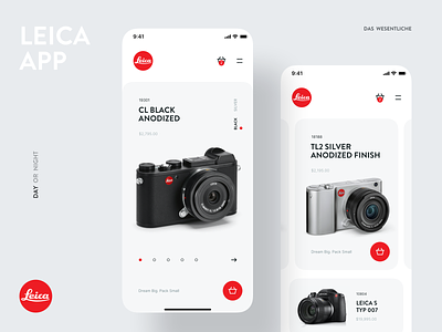 New Store for the Leica Application | Dark and White Themes app black black white concept design leica leica cameras marketplace mobile simple store ui ux