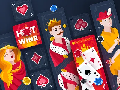 Illustration for Poker Game adobe photoshop app branding cards design game icons illustration king poker sketch typography ui vector