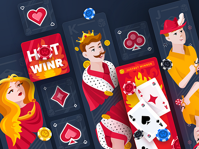 Illustration for Poker Game adobe photoshop app branding cards design game icons illustration king poker sketch typography ui vector