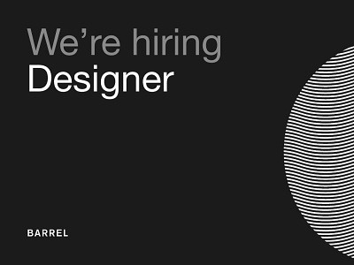 Hiring - Designer agency barrel design designjob designjobs hiring jobs new york opening