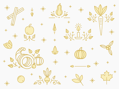 Fall for Juice Illustrations | Hurom Holiday Campaign campaign custom design fruit icons illustration juice line thanksgiving vegetables