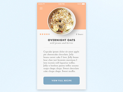 The Big 50 #07 dailyui mobile recipe ui