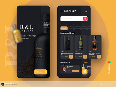 R&L Liquors - online ordering concept branding clean concept design design drinks ecommerce app illustration liquor online store process ui ux