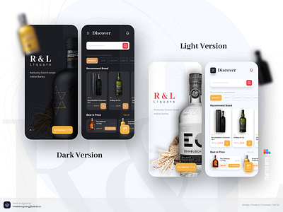 R&L Liquors - online ordering concept compare concept design dark design ecommerce app illustration light online shopping ui ux version