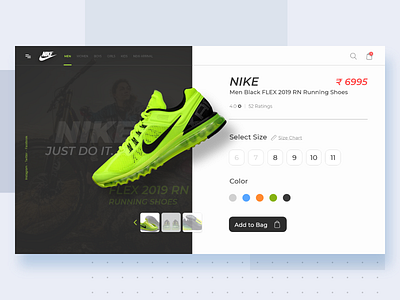 Nike Shoes Detail Page design ecommerce nike product design shoes sports ui