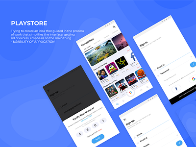 Concept Play Store App Design flatdesign process ui wip