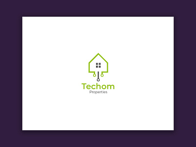 Techom Properties Logo app flat illustrator logo minimal minimalist logo properties real estate real estate logo ux web website