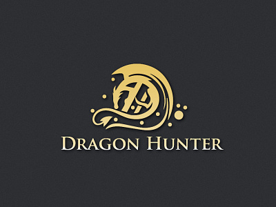 Dragon Hunter logo branding company logo illustration logo logotype minimal modern logo professional logo typography unique logo