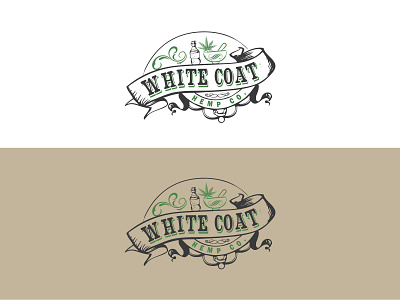 White Coat Hemp Co branding cannabis logo company logo flat hemp logo illustration illustrator logotype marijuana logo minimal modern logo professional logo typography unique logo vintage logo