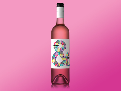 Hither&Yon Watercolor Ampersand abstract ampersand ampersands art rosé typography watercolor wine wine bottle