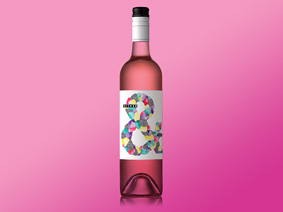 Hither&Yon Watercolor Ampersand abstract ampersand ampersands art rosé typography watercolor wine wine bottle