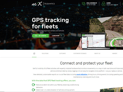 MiX Telematics GPS Tracking Page landing page ui ui design uiux web page web page design