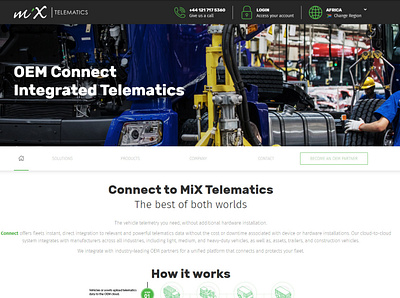 MiX Telematics Global OEM Page landing page ui ui design ux ux design web page web page design