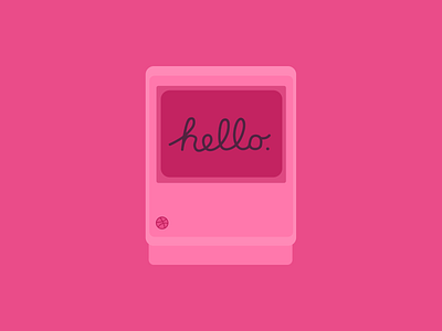 hello. apple debut dribbble flat flat design flat style flatdesign hello hello. imac mac pink sketch steve jobs