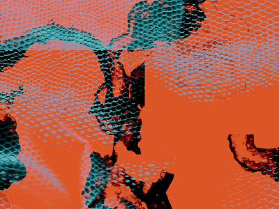 What do you see? abstract fashion orange pattern teal textile texture
