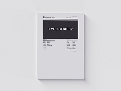 005 / Typografik Magazine Cover clean design editorial graphic design layout minimal poster print type typography