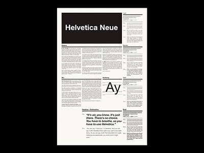 Helvetica Neue Type Specimen / Side B design graphic design layout poster print swiss type typography