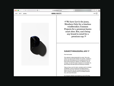 Normal Objects—Journal article clean design editorial fashion graphic design grid helvetica layout minimal premium product swiss type typography ui vision web