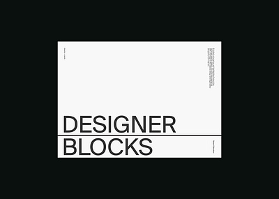Designer Blocks clean design graphic graphic design grid layout minimal print swiss type typography