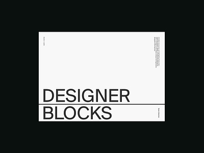 Designer Blocks
