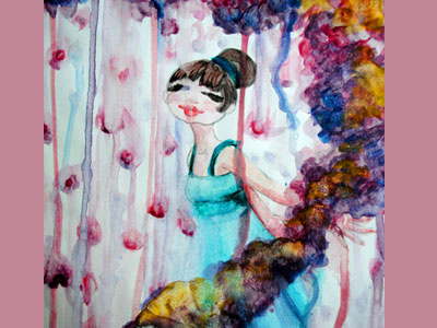 Flowergirl watercolor