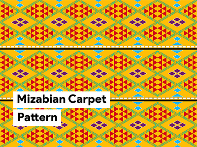 Mizabian Carpet Geometric Pattern