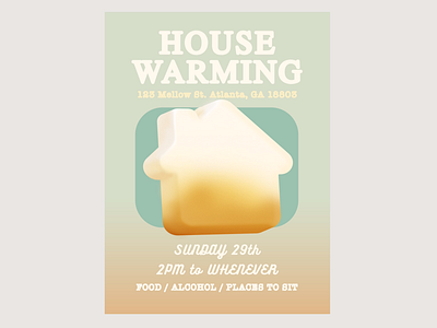 House Warming Invitation graphic design illustration invitation marshmallow