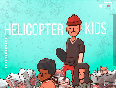 Helicopter Kids Album cover branding design illustration punk