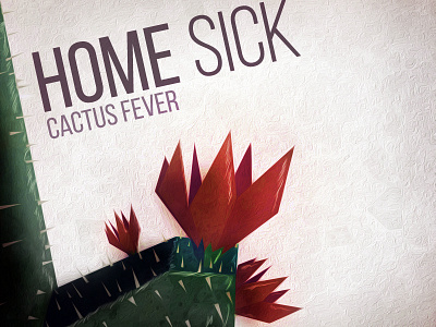 Home Sick Album cover album cactus cover folk illustration vector western