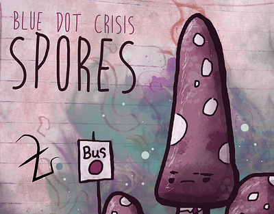 Blue dot Crisis 3 album branding cactus cartoon cover design folkart illustration punk vector