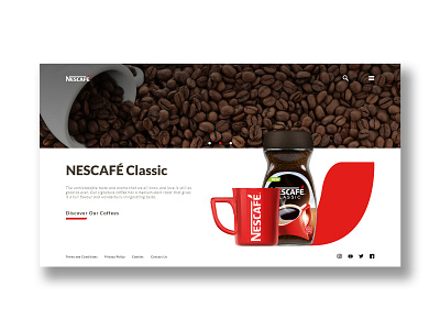 Nescafe Coffee Landing Page adobe photoshop adobexd branding coffee design landingpage nescafe ui