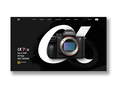 Sony Alpha Landing Page adobe photoshop adobexd alpha branding camera sony ui