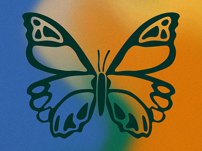 vectober 01: butterfly butterfly colorful dark green design fall fall colors fun gradient illustration illustrator inktober october simple texture vectober
