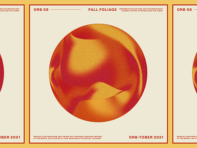 Orb-tober day 08: Fall Foliage autumn colorful design fall foliage fun gradient inktober leaves marble orange orb orbtober photoshop poster design simple social media design texture vectober yellow