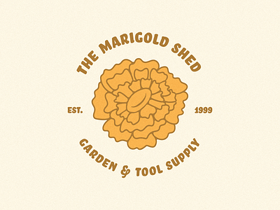 Branding: The Marigold Shed brand branding colorful design flower flowers fun garden garden center illustration illustrator logo marigold retro simple warm yellow