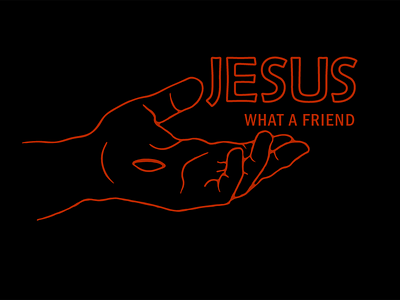 sermon graphic: gospels (jesus) bible branding christian christian designer church church design design gospel hands illustration illustrator jesus red simple