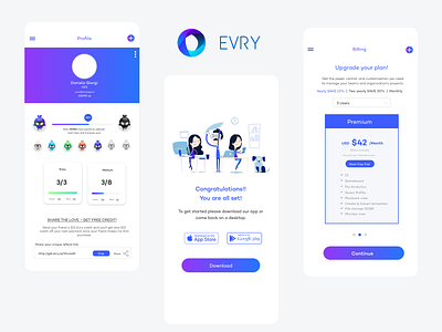 EVRY APP design illustration mobile mobile app mobile design ui user experience design user interface design ux