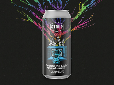 Go Into The Light, Carol Anne IPA beer label illustration packaging poltergeist