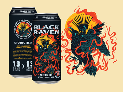 Seattle Beer Week 2022: Black Raven Origin West Coast IPA beer design beer week black raven brewing packaging design seattle beer seattle weer week