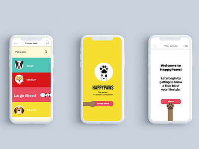 Happy Paws app design illustration ui ux web