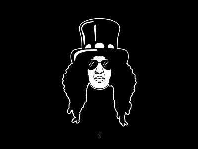 Slash gun n roses headshot hair hat illustration portrait rock n roll rock and roll rock simple slash