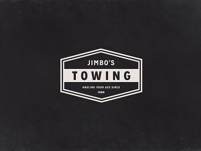 Jimbo's Towing americana logo lost type sans serif sign tow truck typography vintage