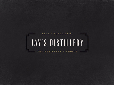 Jay's Distillery alcohol bourbon dapper logo logotype lost type typography vintage whiskey