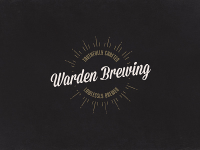 Warden Brewing alcohol americana beer logo logotype lost type script sunburst type block vintage