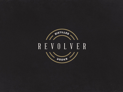 Revolver - Distilled Vodka alcohol gun lost type retro shell simple simplistic typography vintage