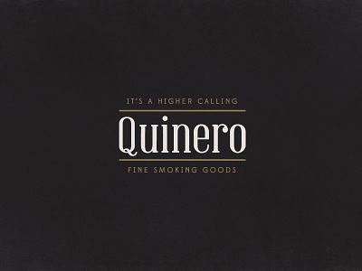 Quinero - Fine Smoking Goods art deco clean logo logotype lost type simple typography vintage
