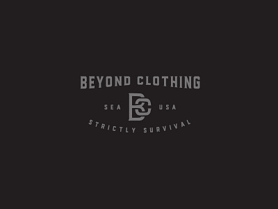 Beyond Clothing Label american black block clothing grey label monogram survival type typography usa