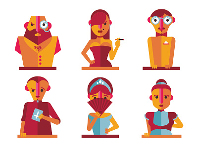 Clue Characters board games characters clue design illustration pica2014 vector